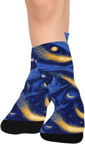 جوارب Midnight Cosmos Glow للمشي لمسافات طويلة - جوارب شتوية حرارية سميكة دافئة للأولاد والبنات للمدرسة، والارتداء اليومي والأنشطة الخارجية in Kuwait