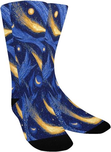 جوارب Midnight Cosmos Glow للمشي لمسافات طويلة - جوارب شتوية حرارية سميكة دافئة للأولاد والبنات للمدرسة، والارتداء اليومي والأنشطة الخارجية in Kuwait