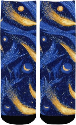 جوارب Midnight Cosmos Glow للمشي لمسافات طويلة - جوارب شتوية حرارية سميكة دافئة للأولاد والبنات للمدرسة، والارتداء اليومي والأنشطة الخارجية in Kuwait