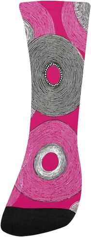 جوارب للمشي لمسافات طويلة بطباعة دوائر أرجوانية - جوارب شتوية حرارية سميكة دافئة للأولاد والبنات للمدرسة، والارتداء اليومي والأنشطة الخارجية in Kuwait