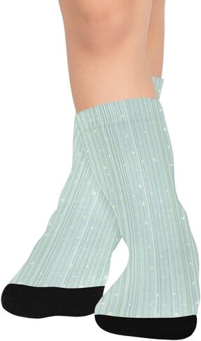 جوارب للتنزه سيرًا على الأقدام بطباعة مخططة بلون النعناع - جوارب شتوية حرارية سميكة دافئة للأطفال الصغار للأولاد والبنات للمدرسة، والارتداء اليومي والأنشطة الخارجية in Kuwait