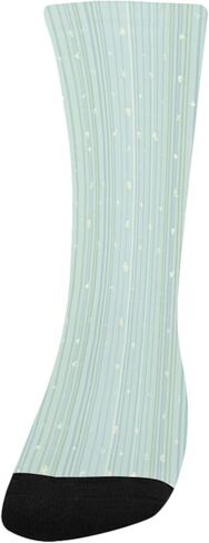 جوارب للتنزه سيرًا على الأقدام بطباعة مخططة بلون النعناع - جوارب شتوية حرارية سميكة دافئة للأطفال الصغار للأولاد والبنات للمدرسة، والارتداء اليومي والأنشطة الخارجية in Kuwait