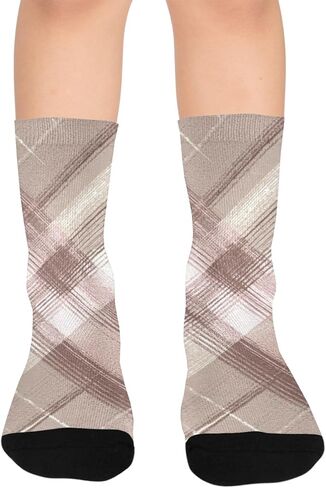 جوارب المشي لمسافات طويلة منقوشة متوهجة فنية محايدة - جوارب شتوية حرارية سميكة دافئة للأولاد والبنات للمدرسة، والارتداء اليومي والأنشطة الخارجية in Kuwait