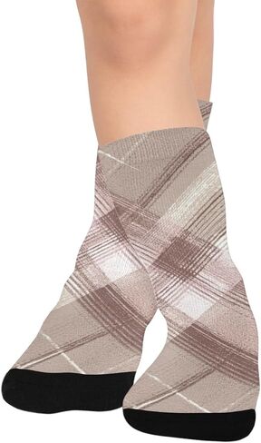 جوارب المشي لمسافات طويلة منقوشة متوهجة فنية محايدة - جوارب شتوية حرارية سميكة دافئة للأولاد والبنات للمدرسة، والارتداء اليومي والأنشطة الخارجية in Kuwait