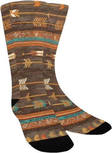 جوارب المشي لمسافات طويلة بطبعة أسهم قبلية - جوارب شتوية حرارية سميكة دافئة للأولاد والبنات الصغار للمدرسة، والارتداء اليومي والأنشطة الخارجية in Kuwait