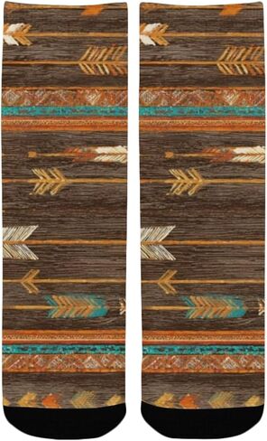 جوارب المشي لمسافات طويلة بطبعة أسهم قبلية - جوارب شتوية حرارية سميكة دافئة للأولاد والبنات الصغار للمدرسة، والارتداء اليومي والأنشطة الخارجية in Kuwait