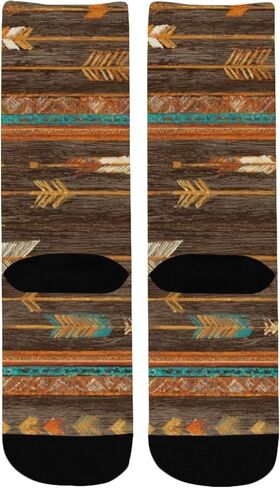 جوارب المشي لمسافات طويلة بطبعة أسهم قبلية - جوارب شتوية حرارية سميكة دافئة للأولاد والبنات الصغار للمدرسة، والارتداء اليومي والأنشطة الخارجية in Kuwait