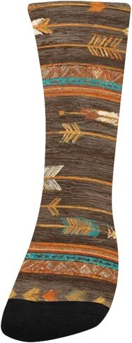 جوارب المشي لمسافات طويلة بطبعة أسهم قبلية - جوارب شتوية حرارية سميكة دافئة للأولاد والبنات الصغار للمدرسة، والارتداء اليومي والأنشطة الخارجية in Kuwait