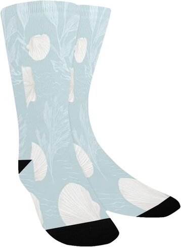 جوارب للمشي لمسافات طويلة بطباعة صدفة ساحلية - جوارب شتوية حرارية سميكة دافئة للأطفال الصغار للأولاد والبنات للمدرسة، والارتداء اليومي والأنشطة الخارجية in Kuwait