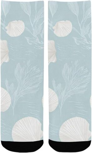 جوارب للمشي لمسافات طويلة بطباعة صدفة ساحلية - جوارب شتوية حرارية سميكة دافئة للأطفال الصغار للأولاد والبنات للمدرسة، والارتداء اليومي والأنشطة الخارجية in Kuwait