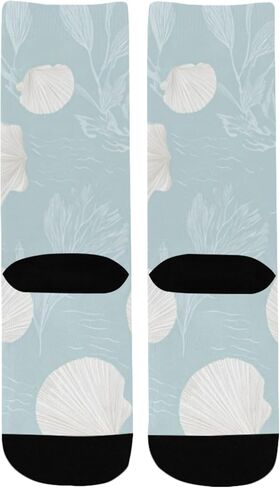 جوارب للمشي لمسافات طويلة بطباعة صدفة ساحلية - جوارب شتوية حرارية سميكة دافئة للأطفال الصغار للأولاد والبنات للمدرسة، والارتداء اليومي والأنشطة الخارجية in Kuwait