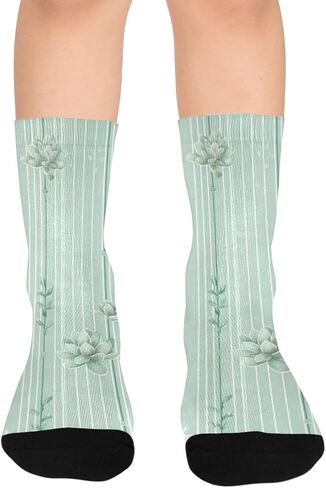 جوارب Pastel Vine Glow Green للمشي لمسافات طويلة - جوارب شتوية حرارية سميكة دافئة للأولاد والبنات للمدرسة، والارتداء اليومي والأنشطة الخارجية in Kuwait