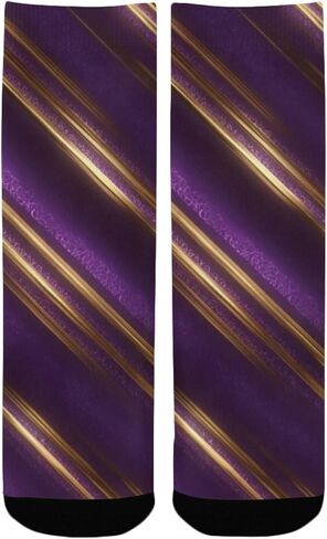 Purple Velvet Stripe Glow Hiking Socks - Toddler Boys & Girls Warm Thick Thermal Winter Crew Socks for School, Daily Wear & Outdoor Activities in Kuwait