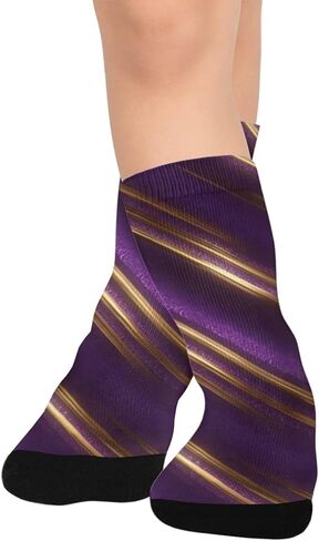 Purple Velvet Stripe Glow Hiking Socks - Toddler Boys & Girls Warm Thick Thermal Winter Crew Socks for School, Daily Wear & Outdoor Activities in Kuwait