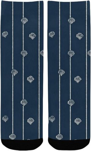جوارب Nautical Stripe Vibe Derk للمشي لمسافات طويلة - جوارب شتوية سميكة دافئة للأولاد والبنات الصغار للمدرسة، والارتداء اليومي والأنشطة الخارجية in Kuwait