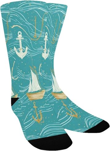 جوارب Nautical Wave Sail Hiking - جوارب شتوية حرارية سميكة دافئة للأولاد والبنات الصغار للمدرسة، والارتداء اليومي والأنشطة الخارجية in Kuwait