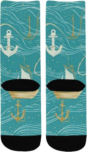 جوارب Nautical Wave Sail Hiking - جوارب شتوية حرارية سميكة دافئة للأولاد والبنات الصغار للمدرسة، والارتداء اليومي والأنشطة الخارجية in Kuwait