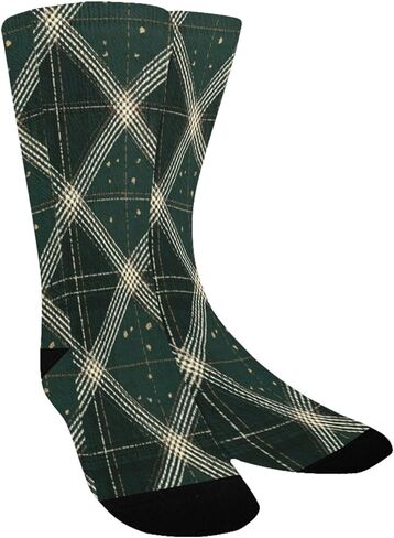 جوارب المشي لمسافات طويلة منقوشة باللون الأخضر - جوارب شتوية حرارية سميكة دافئة للأولاد والبنات الصغار للمدرسة، والارتداء اليومي والأنشطة الخارجية in Kuwait