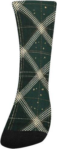 جوارب المشي لمسافات طويلة منقوشة باللون الأخضر - جوارب شتوية حرارية سميكة دافئة للأولاد والبنات الصغار للمدرسة، والارتداء اليومي والأنشطة الخارجية in Kuwait