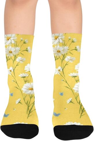 جوارب Golden Meadow Motif للمشي لمسافات طويلة - جوارب شتوية حرارية سميكة دافئة للأولاد والبنات الصغار للمدرسة، والارتداء اليومي والأنشطة الخارجية in Kuwait