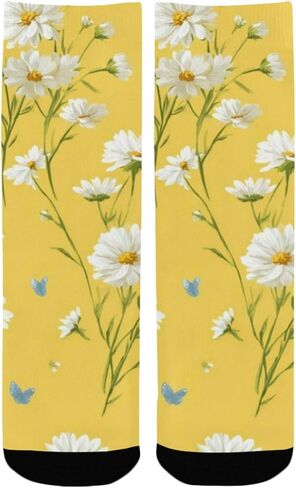 جوارب Golden Meadow Motif للمشي لمسافات طويلة - جوارب شتوية حرارية سميكة دافئة للأولاد والبنات الصغار للمدرسة، والارتداء اليومي والأنشطة الخارجية in Kuwait