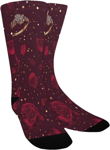 جوارب للمشي لمسافات طويلة على شكل وردة حمراء وحلقة - جوارب شتوية حرارية سميكة دافئة للأولاد والبنات الصغار للمدرسة، والارتداء اليومي والأنشطة الخارجية in Kuwait