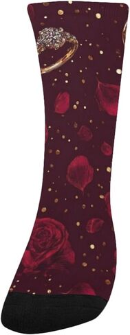 جوارب للمشي لمسافات طويلة على شكل وردة حمراء وحلقة - جوارب شتوية حرارية سميكة دافئة للأولاد والبنات الصغار للمدرسة، والارتداء اليومي والأنشطة الخارجية in Kuwait