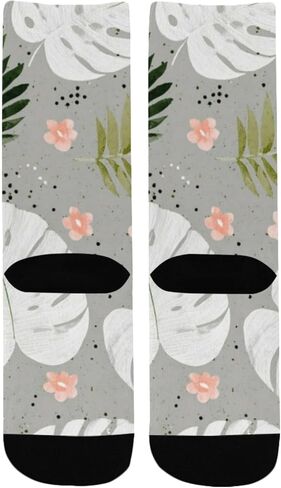 جوارب المشي لمسافات طويلة باللون الرمادي من Pastel Leaf Vibe - جوارب شتوية حرارية سميكة دافئة للأولاد والبنات للمدرسة، والارتداء اليومي والأنشطة الخارجية in Kuwait