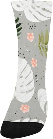 جوارب المشي لمسافات طويلة باللون الرمادي من Pastel Leaf Vibe - جوارب شتوية حرارية سميكة دافئة للأولاد والبنات للمدرسة، والارتداء اليومي والأنشطة الخارجية in Kuwait