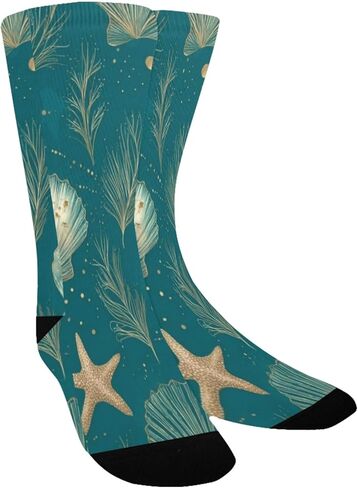 جوارب المشي لمسافات طويلة بطبعة كنز المحيط الأخضر - جوارب شتوية حرارية سميكة دافئة للأولاد والبنات الصغار للمدرسة، والارتداء اليومي والأنشطة الخارجية in Kuwait