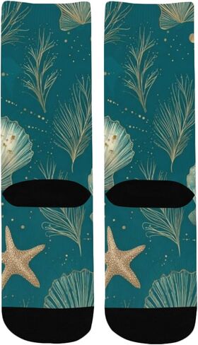 جوارب المشي لمسافات طويلة بطبعة كنز المحيط الأخضر - جوارب شتوية حرارية سميكة دافئة للأولاد والبنات الصغار للمدرسة، والارتداء اليومي والأنشطة الخارجية in Kuwait