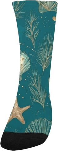 جوارب المشي لمسافات طويلة بطبعة كنز المحيط الأخضر - جوارب شتوية حرارية سميكة دافئة للأولاد والبنات الصغار للمدرسة، والارتداء اليومي والأنشطة الخارجية in Kuwait