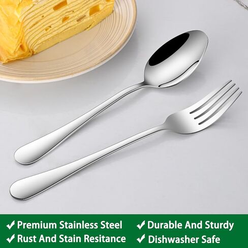 Dinner Spoon Set,8-Piece 7.3 Inch Soup Spoons,Premium Food Grade Stainless Steel Table Spoon,Durable Metal Tablespoon,Dishwasher Safe Silverware Spoons in Kuwait