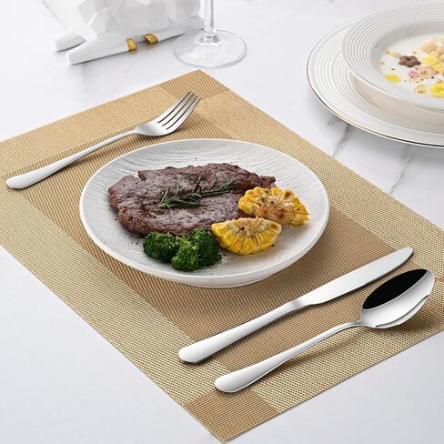 Dinner Spoon Set,8-Piece 7.3 Inch Soup Spoons,Premium Food Grade Stainless Steel Table Spoon,Durable Metal Tablespoon,Dishwasher Safe Silverware Spoons in Kuwait