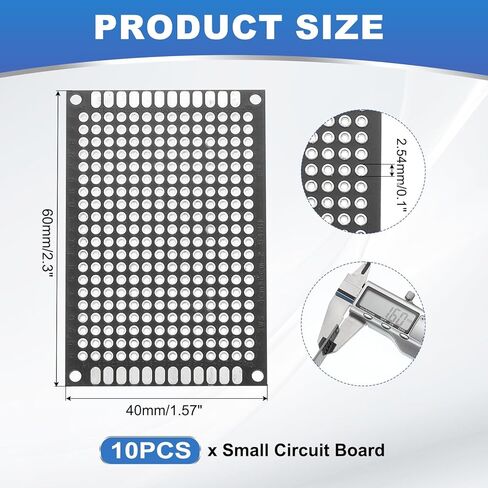 MECCANIXITY 10Pcs Solderable Breadboard, 2.76"x1.97" Double Sided Circuit Board Black Gold-Plated PCB Board Small Prototype Board for DIY Electronics Projects Apply to Soldering Projects in Saudi Arabia