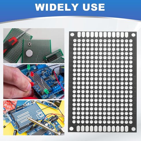 MECCANIXITY 10Pcs Solderable Breadboard, 2.76"x1.97" Double Sided Circuit Board Black Gold-Plated PCB Board Small Prototype Board for DIY Electronics Projects Apply to Soldering Projects in Saudi Arabia