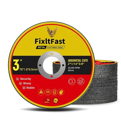 FIXLTFAST 50 Pack Cut Off Wheels 3" x 3/64" x 3/8" Metal Cutting Wheel, Thin 3" Metal & Stainless Steel Fast Angle Grinder Cutting Discs in Saudi Arabia