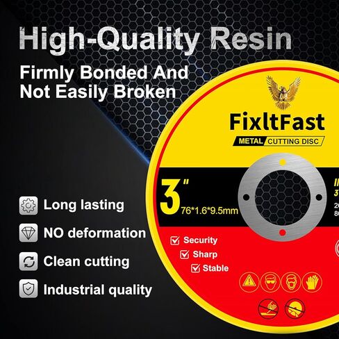FIXLTFAST 50 Pack Cut Off Wheels 3" x 3/64" x 3/8" Metal Cutting Wheel, Thin 3" Metal & Stainless Steel Fast Angle Grinder Cutting Discs in Saudi Arabia