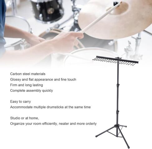 Carbon Steel Drum Stick Holder with Tripod Mount Compact Drumstick Stand for Drum Set Accessories in Saudi Arabia