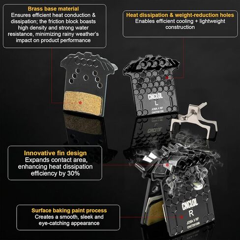 Disc Brake Pads J05a-rf Resin Metal for Shimano J04C J05A G05A G04S J02A J03A with Cooling Fin,BR-M9100,BR-M8100,BR-M7100,BR-M6100, BR-M9000,BR-M8000,BR-M6000, BR-RS785,BR-RS505,BR-M9020 in Kuwait
