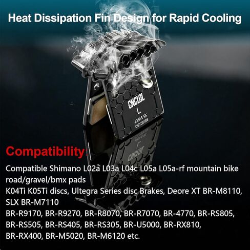 Disc Brake Pads J05a-rf Resin Metal for Shimano J04C J05A G05A G04S J02A J03A with Cooling Fin,BR-M9100,BR-M8100,BR-M7100,BR-M6100, BR-M9000,BR-M8000,BR-M6000, BR-RS785,BR-RS505,BR-M9020 in Kuwait