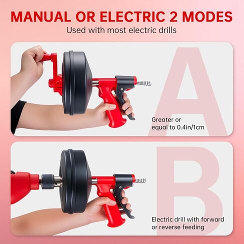 مزيل سدادة تصريف شعر الثعبان، ملحق مثقاب ثعبان للمرحاض من سيفترول، مزيل سدادة الصرف الصحي للحمام والمطبخ وحوض الاستحمام مع قفازات (33 قدم/10 متر) in Kuwait