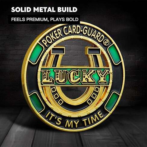واقي بطاقات البوكر Lucky Horseshoe - واقي بطاقات معدني ممتع بتصميم مجوف، ملحق طاولة البوكر، هدية رمزية قابلة للجمع للاعبي البوكر وليالي اللعب in Kuwait