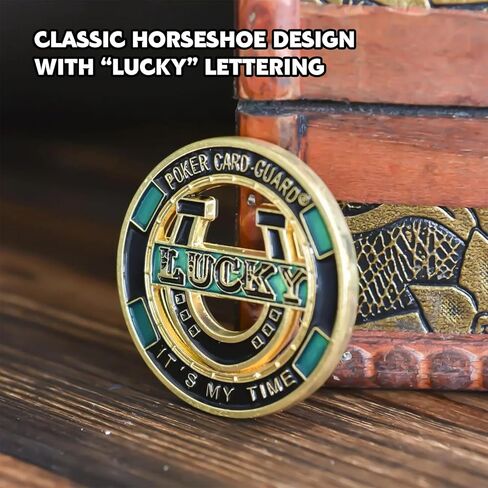 واقي بطاقات البوكر Lucky Horseshoe - واقي بطاقات معدني ممتع بتصميم مجوف، ملحق طاولة البوكر، هدية رمزية قابلة للجمع للاعبي البوكر وليالي اللعب in Kuwait