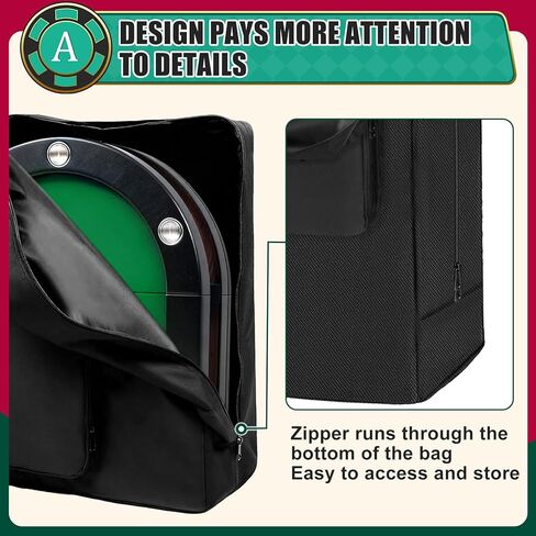 حقيبة طاولة البوكر قابلة للطي مقاس 84 بوصة، حقيبة تخزين محمولة لطاولة البوكر البيضاوية القابلة للطي، حقيبة حمل كبيرة مقاومة للماء | تخزين عالي التحمل بمقابض in Kuwait