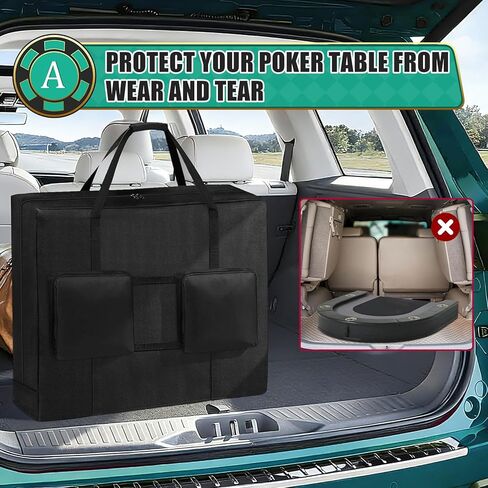 حقيبة طاولة البوكر قابلة للطي مقاس 84 بوصة، حقيبة تخزين محمولة لطاولة البوكر البيضاوية القابلة للطي، حقيبة حمل كبيرة مقاومة للماء | تخزين عالي التحمل بمقابض in Kuwait