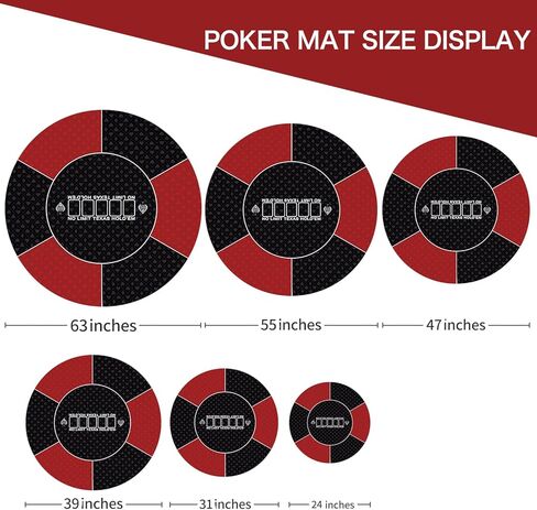 تكساس هولدم بوكر حصيرة طارد المياه المحمولة جولة لعبة البوكر سطح الطاولة مع تخطيط آرت ديكو طباعة سطح أملس لألعاب البوكر، لعبة ورق، كازين in Kuwait