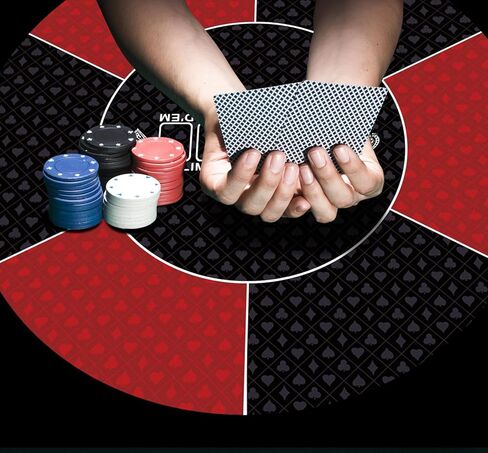 تكساس هولدم بوكر حصيرة طارد المياه المحمولة جولة لعبة البوكر سطح الطاولة مع تخطيط آرت ديكو طباعة سطح أملس لألعاب البوكر، لعبة ورق، كازين in Kuwait