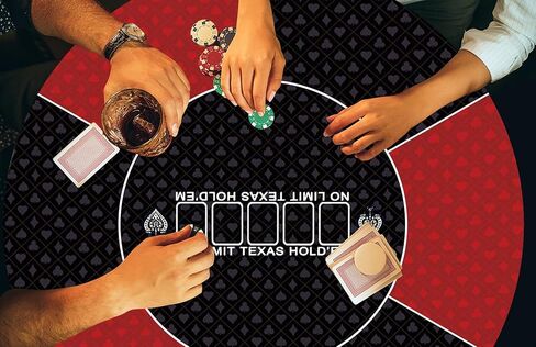 تكساس هولدم بوكر حصيرة طارد المياه المحمولة جولة لعبة البوكر سطح الطاولة مع تخطيط آرت ديكو طباعة سطح أملس لألعاب البوكر، لعبة ورق، كازين in Kuwait