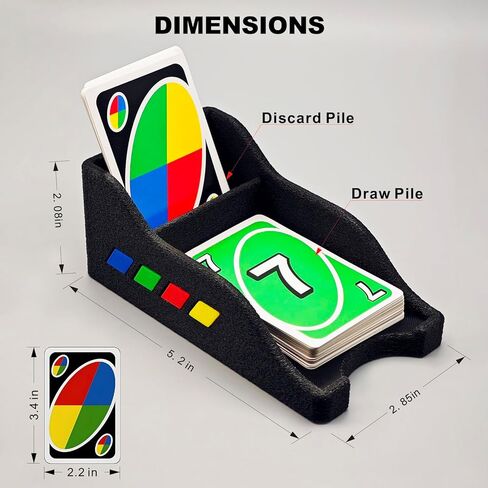Card Holders for Draw and Discard Dual-Zone Game Organizer Compatible with UNO Cards | Horizontal Vertical Trays for Quick Play Matte Black Tabletop Deck Storage for Family Game Night in Kuwait